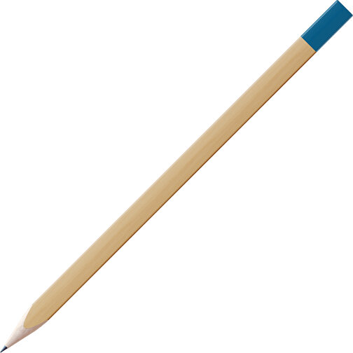 Bleistift, Natur, 3-eckig , natur / dunkelblau, Holz, 17,50cm x 0,70cm x 0,70cm (Länge x Höhe x Breite), Bild 1