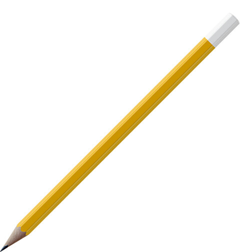 Bleistift, Natur, 6-eckig, Farbig Lackiert , ockergelb / weiss, Holz, 17,50cm x 0,70cm x 0,70cm (Länge x Höhe x Breite), Bild 1