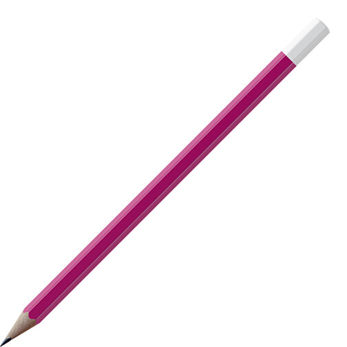Bleistift, Natur, 6-eckig, Farbig Lackiert , pink / weiß, Holz, 17,50cm x 0,70cm x 0,70cm (Länge x Höhe x Breite), Bild 1
