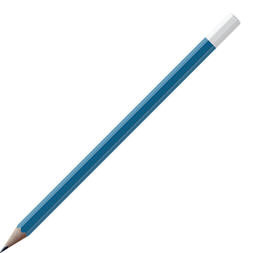 Bleistift, Natur, 6-eckig, Farbig Lackiert , dunkelblau / weiss, Holz, 17,50cm x 0,70cm x 0,70cm (Länge x Höhe x Breite), Bild 1