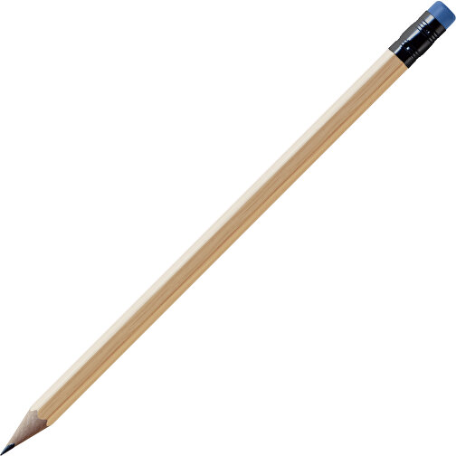 Bleistift, Natur, 6-eckig, Kapsel Schwarz , natur / dunkelblau, Holz, 18,50cm x 0,70cm x 0,70cm (Länge x Höhe x Breite), Bild 1