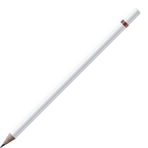 Bleistift, Natur, Rund, Weiß Lackiert , weiß / braun, Holz, 17,50cm (Länge), Bild 1