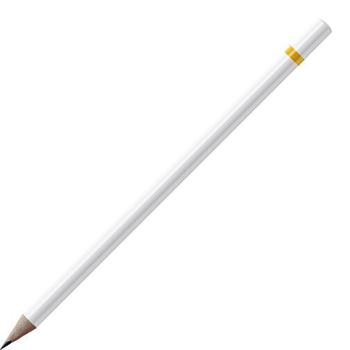 Bleistift, Natur, Rund, Weiß Lackiert , weiß / gelb, Holz, 17,50cm (Länge), Bild 1