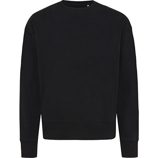 Iqoniq Kruger Relax-Rundhals-Sweater Aus Recycelt. Baumwolle, Schwarz , schwarz, 50% recycelte und 50% biologische Baumwolle, L, 73,50cm x 1,00cm (Länge x Höhe), Bild 1