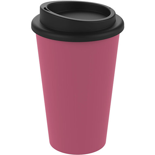 Kaffeebecher 'Premium' , rosa/schwarz, Kunststoff, 15,50cm (Höhe), Bild 1