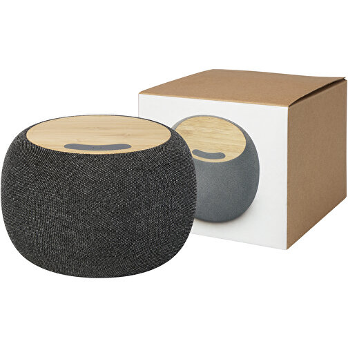 Speaker Bluetooth® con stazione di ricarica wireless in bambù/PET riciclato Ecofiber, Immagine 1