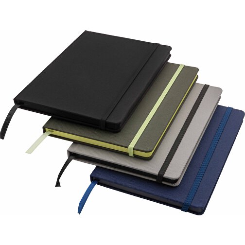 GRS-zertifiziertes RPET-A5-Notizbuch, Navy Blau , navy blau, PET - recycelt, 21,30cm x 1,50cm (Länge x Höhe), Bild 7
