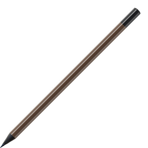 Bleistift, Schwarz Durchgefärbt, Rund, Farbig Lackiert , dunkelbraun / schwarz, Holz, 17,50cm (Länge), Bild 1