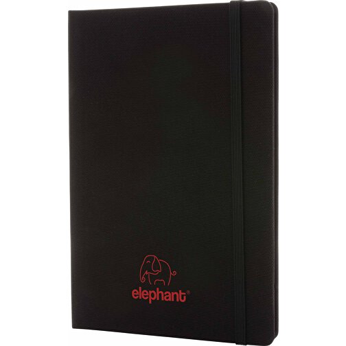GRS-zertifiziertes RPET-A5-Notizbuch, Schwarz , schwarz, PET - recycelt, 21,30cm x 1,50cm (Länge x Höhe), Bild 6