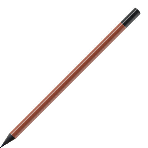 Bleistift, Schwarz Durchgefärbt, Rund, Farbig Lackiert , rotbraun / schwarz, Holz, 17,50cm (Länge), Bild 1