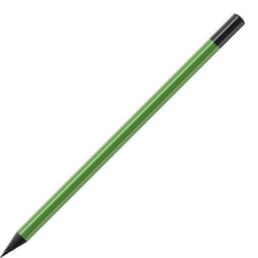 Bleistift, Schwarz Durchgefärbt, Rund, Farbig Lackiert , grasgrün / schwarz, Holz, 17,50cm (Länge), Bild 1