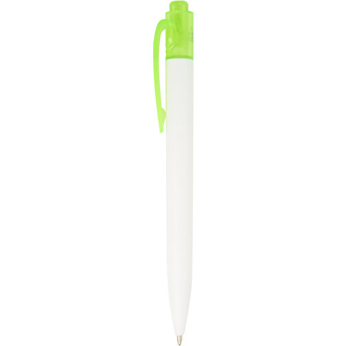Thalaasa Kugelschreiber Aus Ocean Bound-Kunststoff , Marksman, transparent grün / weiss, Recycelter Kunststoff, 14,30cm (Länge), Bild 2