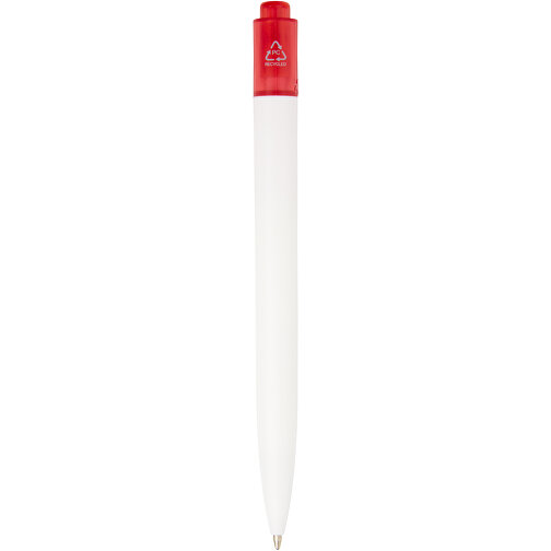 Thalaasa Kugelschreiber Aus Ocean Bound-Kunststoff , Marksman, transparent rot / weiss, Recycelter Kunststoff, 14,30cm (Länge), Bild 5