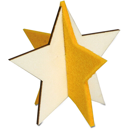 Carte de voeux avec puzzle en bois et feutrine -design standard - étoile, Image 3