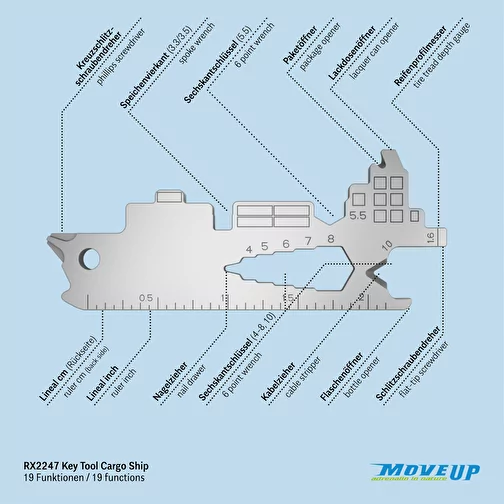 Narzedzie do kluczy ROMINOX® Cargo Ship / Container Ship (19 funkcji), Obraz 10