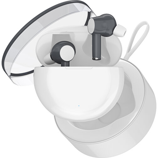 True-Wireless In-Ear Kopfhörer Truly , weiß / dunkelgrau, Kunststoff, 6,00cm x 3,00cm x 6,00cm (Länge x Höhe x Breite), Bild 2