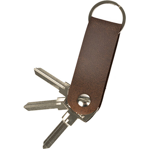 Schlüsselanhänger , dunkelbraun, Allgäu Rindleder, 8,00cm x 2,50cm (Länge x Breite), Bild 1