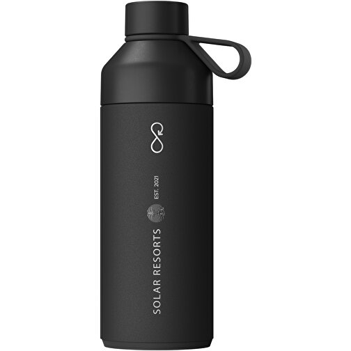 Big Ocean Bottle 1 L Vakuumisolierte Flasche , obsidian black, Recycled stainless steel, 25% PET Kunststoff, 50% Recycelter PET Kunststoff, 25% Silikon Kunststoff, 26,20cm (Höhe), Bild 2