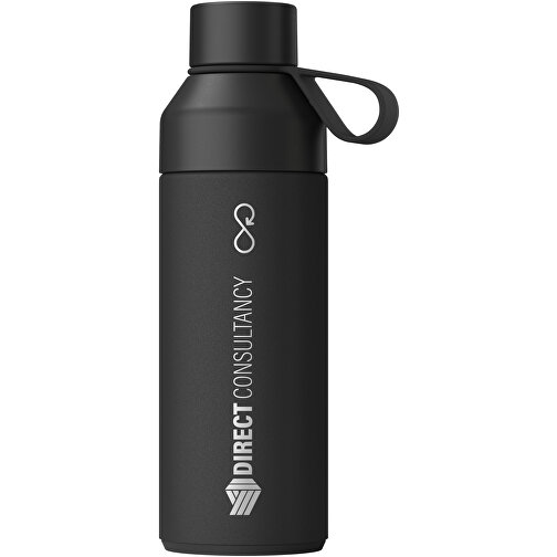 Ocean Bottle 500 Ml Vakuumisolierte Flasche , obsidian black, 70% Recycled stainless steel, 10% PET Kunststoff, 10% Recycelter PET Kunststoff, 10% Silikon Kunststoff, 21,70cm (Höhe), Bild 2