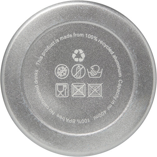 Borraccia in alluminio riciclato certificato RCS con moschettone da 400 ml Oregon, Immagine 3