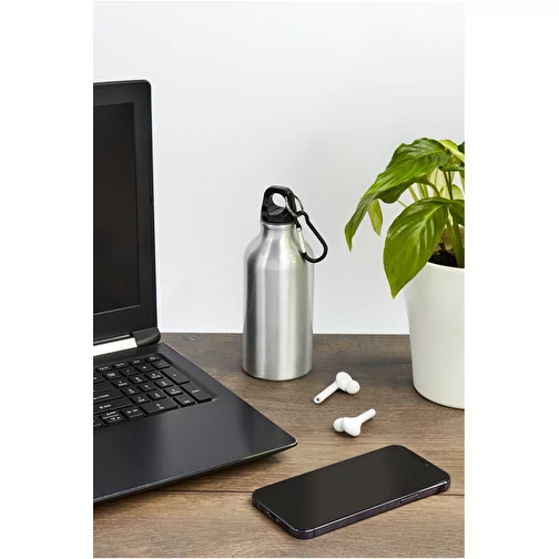 Bouteille d eau Oregon de 400 ml en aluminium recyclé certifié RCS avec mousqueton, Image 4