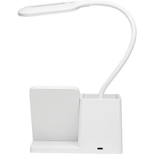 Schreibtisch-Lampe Mit Ladestation LIGHT & CHARGE , weiß, Kunststoff / Silikon, 7,50cm x 28,00cm x 15,00cm (Länge x Höhe x Breite), Bild 5