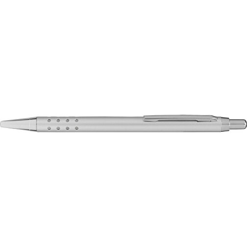 Messing-Kugelschreiber BUDAPEST , silber matt, Messing / Stahl, 13,50cm (Länge), Bild 3
