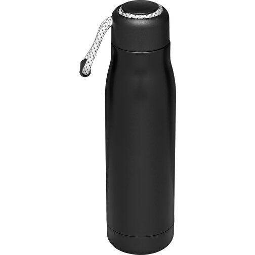 Vakuum-Isolierflasche ROBUSTA , schwarz, Edelstahl / Silikon / Kunststoff / Polyester, 26,00cm (Länge), Bild 1