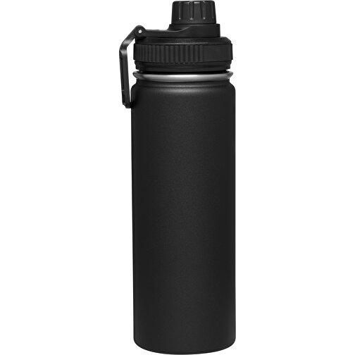 Vakuum-Isolierflasche ARMY STYLE , schwarz, Edelstahl / Silikon / Kunststoff, 29,50cm (Länge), Bild 3