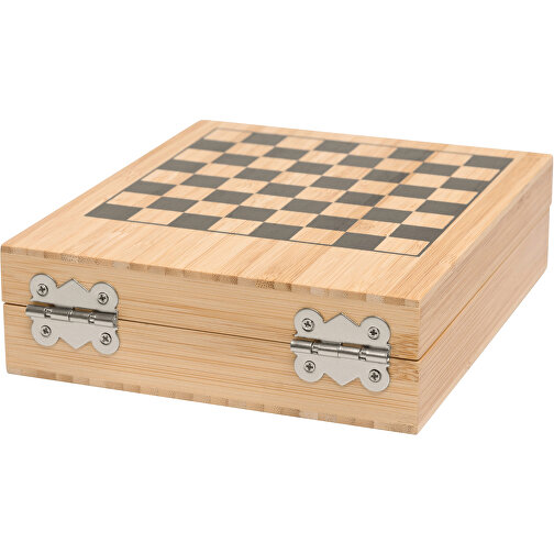 Weinset BAMBOO CHESS Mit Schachspiel , braun, Bambus / Edelstahl / Zinklegierung / EVA / Silikon, 17,00cm x 4,50cm x 14,00cm (Länge x Höhe x Breite), Bild 4