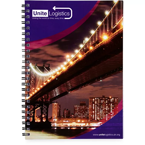 Carnet de notes à spirales A5 Desk-Mate® avec couverture arrière imprimée, Image 2