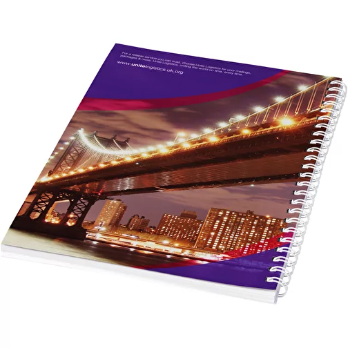 Carnet de notes à spirales A5 Desk-Mate® avec couverture arrière imprimée, Image 3
