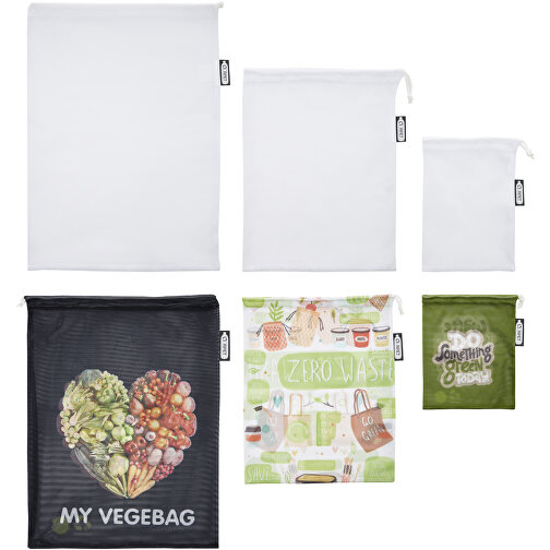 Ensemble de 3 sacs à légumes Rob en PET recyclé avec sublimation, Image 7
