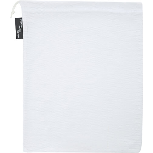 Recycelter Polyester-Zuziehbeutel, 25 X 32 Cm , weiß, Recyceltes Polyester, 32,00cm x 25,00cm (Höhe x Breite), Bild 3