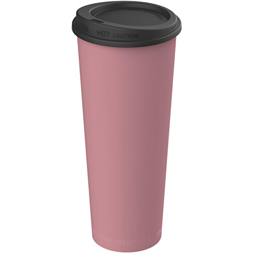 Kaffeebecher 'ToGo', 0,5 L , raffiniertes rot/schwarz, Kunststoff, 19,20cm (Höhe), Bild 1