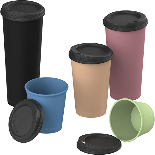 Kaffeebecher 'ToGo', 0,5 L , behagliches blau/schwarz, Kunststoff, 19,20cm (Höhe), Bild 2