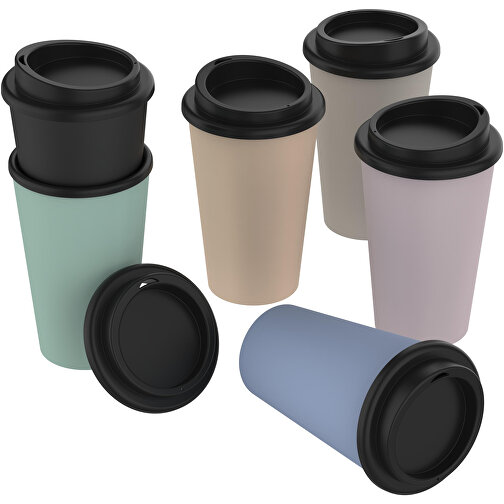 Bio-Kaffeebecher 'Premium' , kornblume, Kunststoff, 15,50cm (Höhe), Bild 2