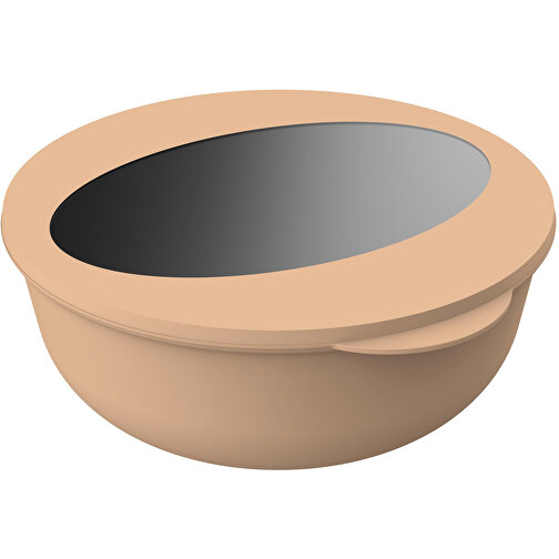 Food-Bowl 'ToGo', 2,2 L , beständiges braun/transparent, Kunststoff, 9,20cm (Höhe), Bild 1