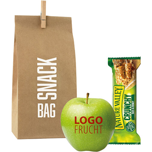 LogoFrucht Energy Bag - Grün - Strawberry , weiß, Folie (PE), Papier, 8,00cm x 23,00cm x 10,00cm (Länge x Höhe x Breite), Bild 1