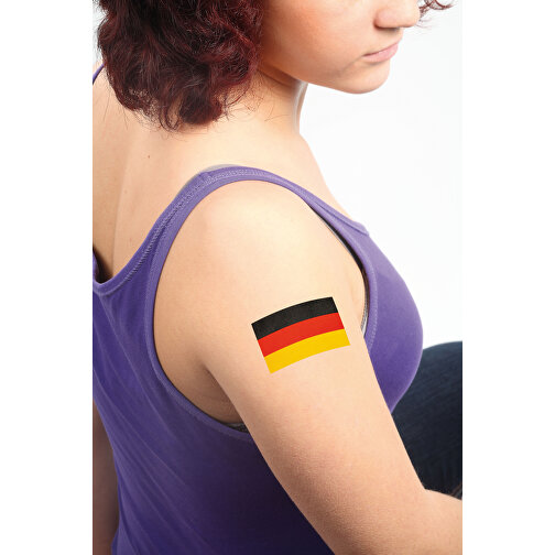Tattoo 'Nations', 2er Set , Deutschland-Farben, Papier-Pappe, 7,00cm x 6,00cm (Länge x Breite), Bild 2