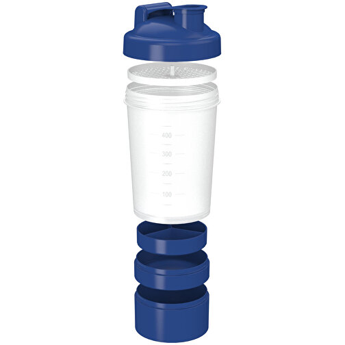Shaker 'Protein', Pro 2+, 0,40 L , transparent/standard-blau PP, Kunststoff, 22,80cm (Höhe), Bild 4