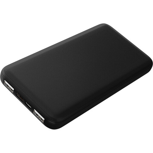 Duale Powerbank CustomColor Ink. Wireless Charger , schwarz, ABS-Kunststoff, Polycarbonat (PC), 15,30cm x 1,20cm x 7,60cm (Länge x Höhe x Breite), Bild 1