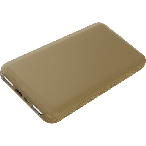 Duale Powerbank CustomColor Ink. Wireless Charger , gold, ABS-Kunststoff, Polycarbonat (PC), 15,30cm x 1,20cm x 7,60cm (Länge x Höhe x Breite), Bild 1