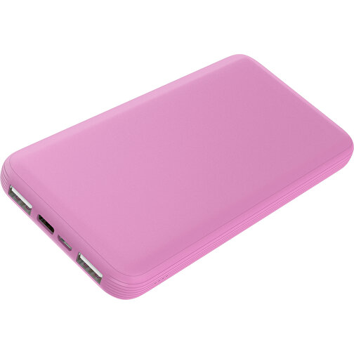 Duale Powerbank CustomColor Ink. Wireless Charger , rosa, ABS-Kunststoff, Polycarbonat (PC), 15,30cm x 1,20cm x 7,60cm (Länge x Höhe x Breite), Bild 1