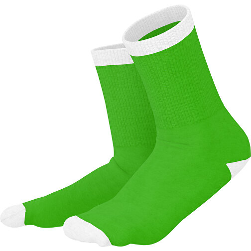 Boris - Die Premium Tennis Socke , grasgrün / weiß, 85% Natur Baumwolle, 12% regeniertes umwelftreundliches Polyamid, 3% Elastan, 36,00cm x 0,40cm x 8,00cm (Länge x Höhe x Breite), Bild 1