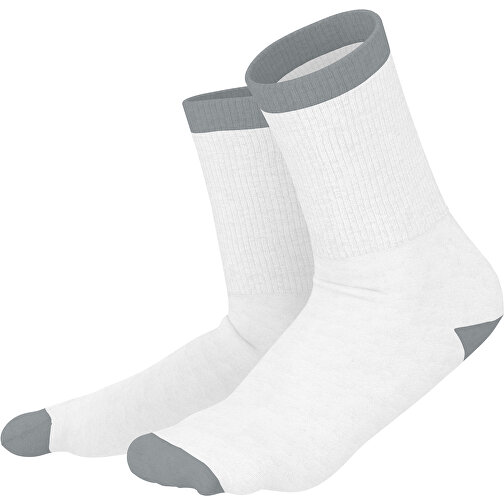 Boris - Die Premium Tennis Socke , weiss / silber, 85% Natur Baumwolle, 12% regeniertes umwelftreundliches Polyamid, 3% Elastan, 36,00cm x 0,40cm x 8,00cm (Länge x Höhe x Breite), Bild 1