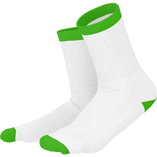 Boris - Die Premium Tennis Socke , weiß / grasgrün, 85% Natur Baumwolle, 12% regeniertes umwelftreundliches Polyamid, 3% Elastan, 36,00cm x 0,40cm x 8,00cm (Länge x Höhe x Breite), Bild 1