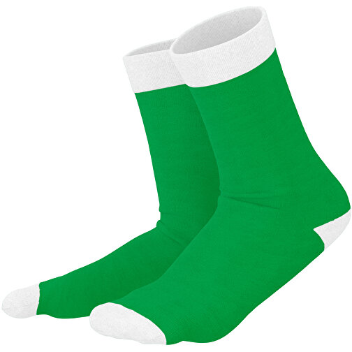 Adam - Die Premium Business Socke , grün / weiß, 85% Natur Baumwolle, 12% regeniertes umwelftreundliches Polyamid, 3% Elastan, 36,00cm x 0,40cm x 8,00cm (Länge x Höhe x Breite), Bild 1