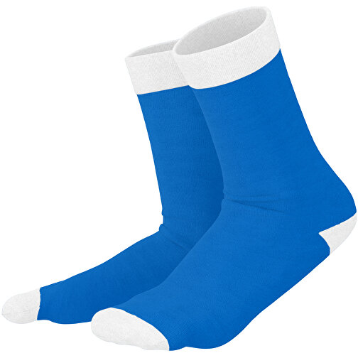Adam - Die Premium Business Socke , kobaltblau / weiß, 85% Natur Baumwolle, 12% regeniertes umwelftreundliches Polyamid, 3% Elastan, 36,00cm x 0,40cm x 8,00cm (Länge x Höhe x Breite), Bild 1
