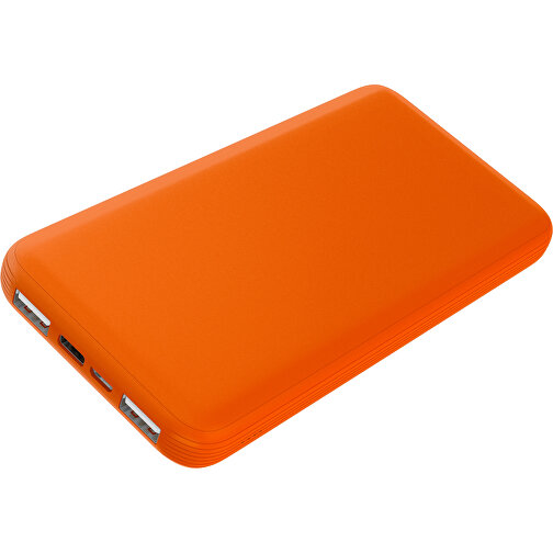 Duale Powerbank CustomColor Ink. Wireless Charger , orange, ABS-Kunststoff, Polycarbonat (PC), 15,30cm x 1,20cm x 7,60cm (Länge x Höhe x Breite), Bild 1